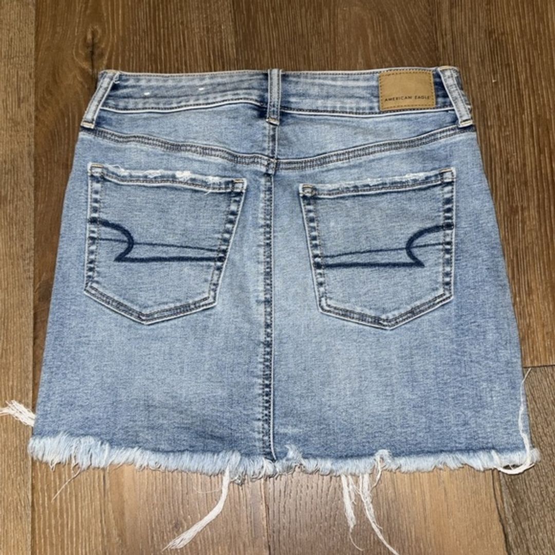 American Eagle Blue Mini Jean Skirt