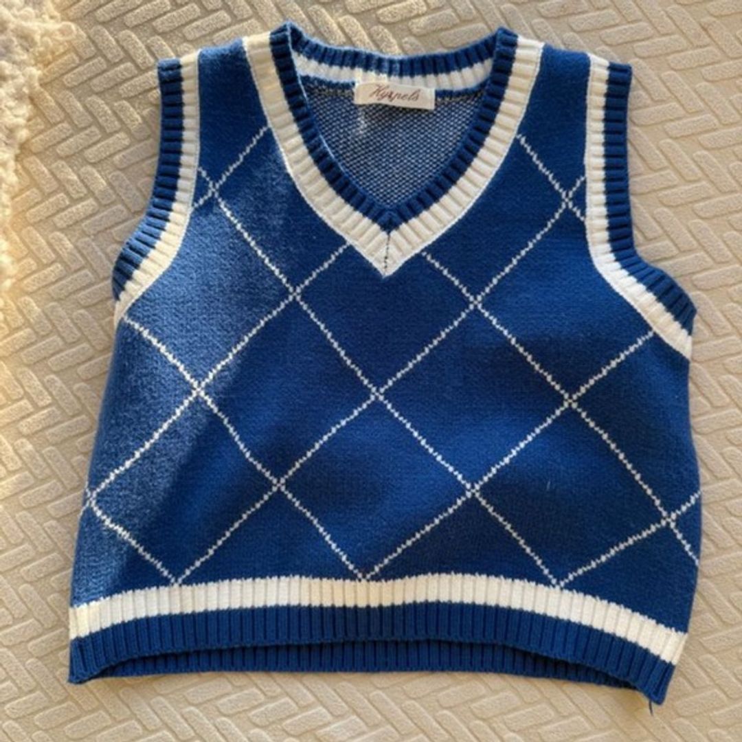 Blue Argyle Sweater Vest