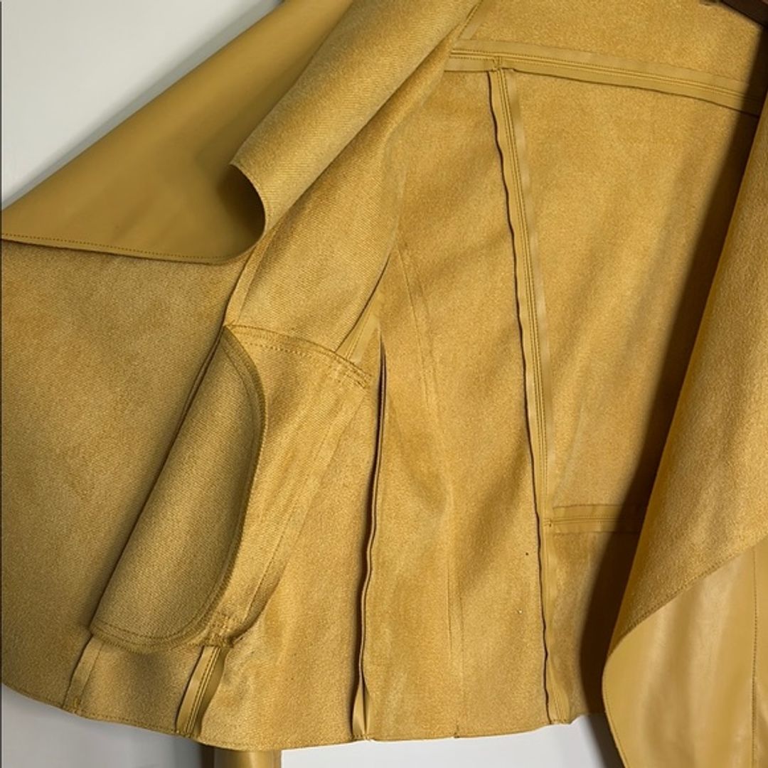 Bagatelle Faux Leather Moto Jacket with Design and Draped Lapel