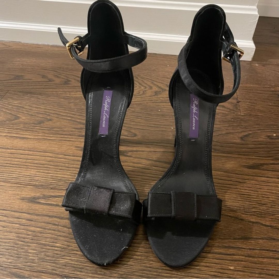 Ralph Lauren Collection Satin Bow Front Heels