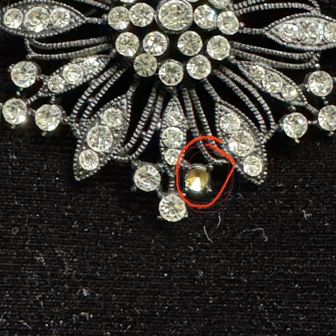 VTG Black and Silver Crystal Brooch