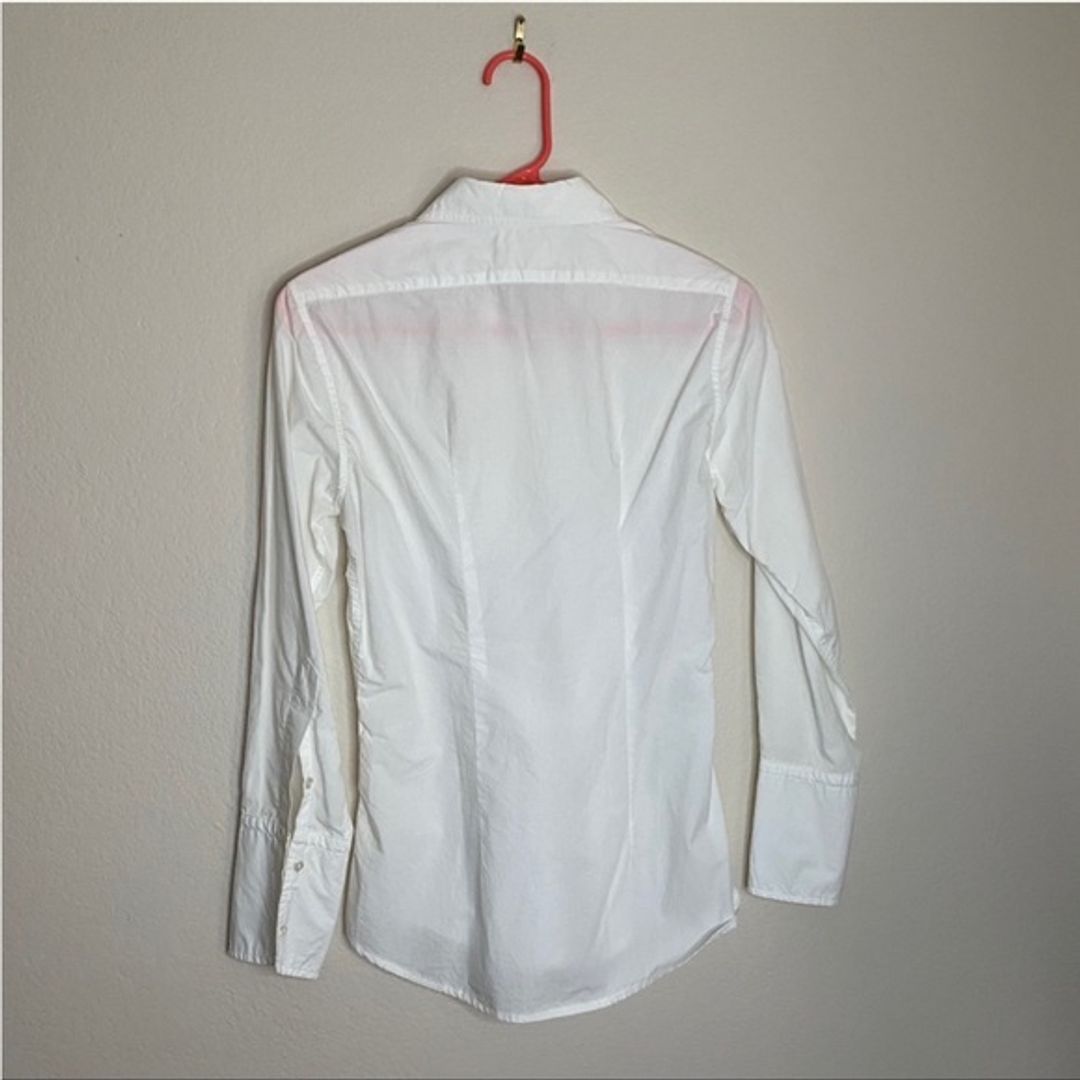 Nili Lotan White Cotton Button Up Top