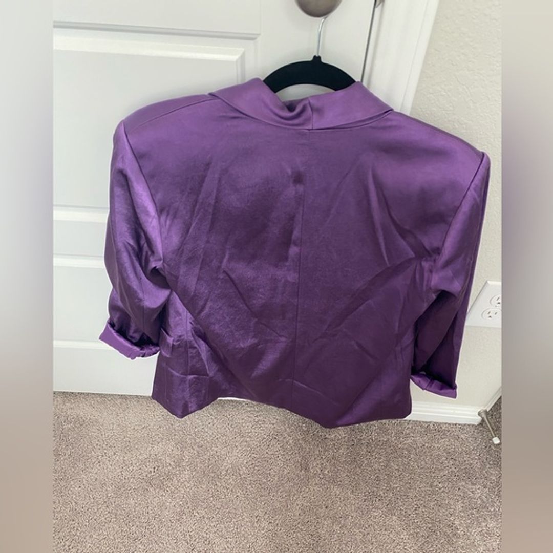 Endless Rose Oversized Purple Satin Blazer