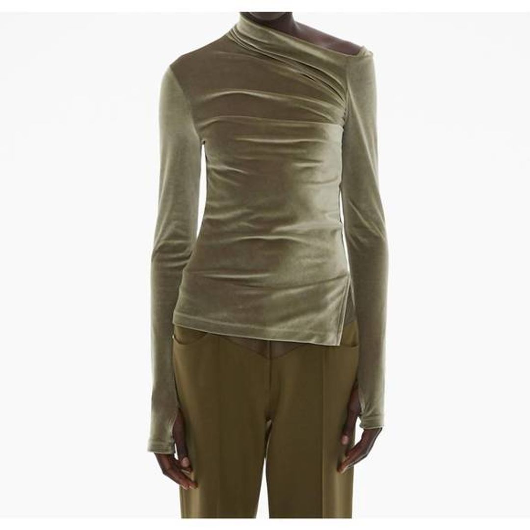 NEW HELMUT LANG velvet asymmetrical top