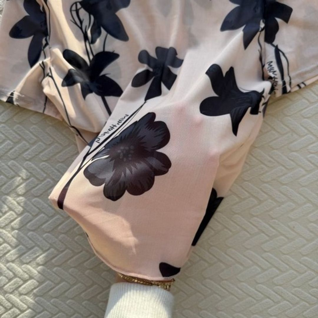 Sheer Floral Print Women's Top