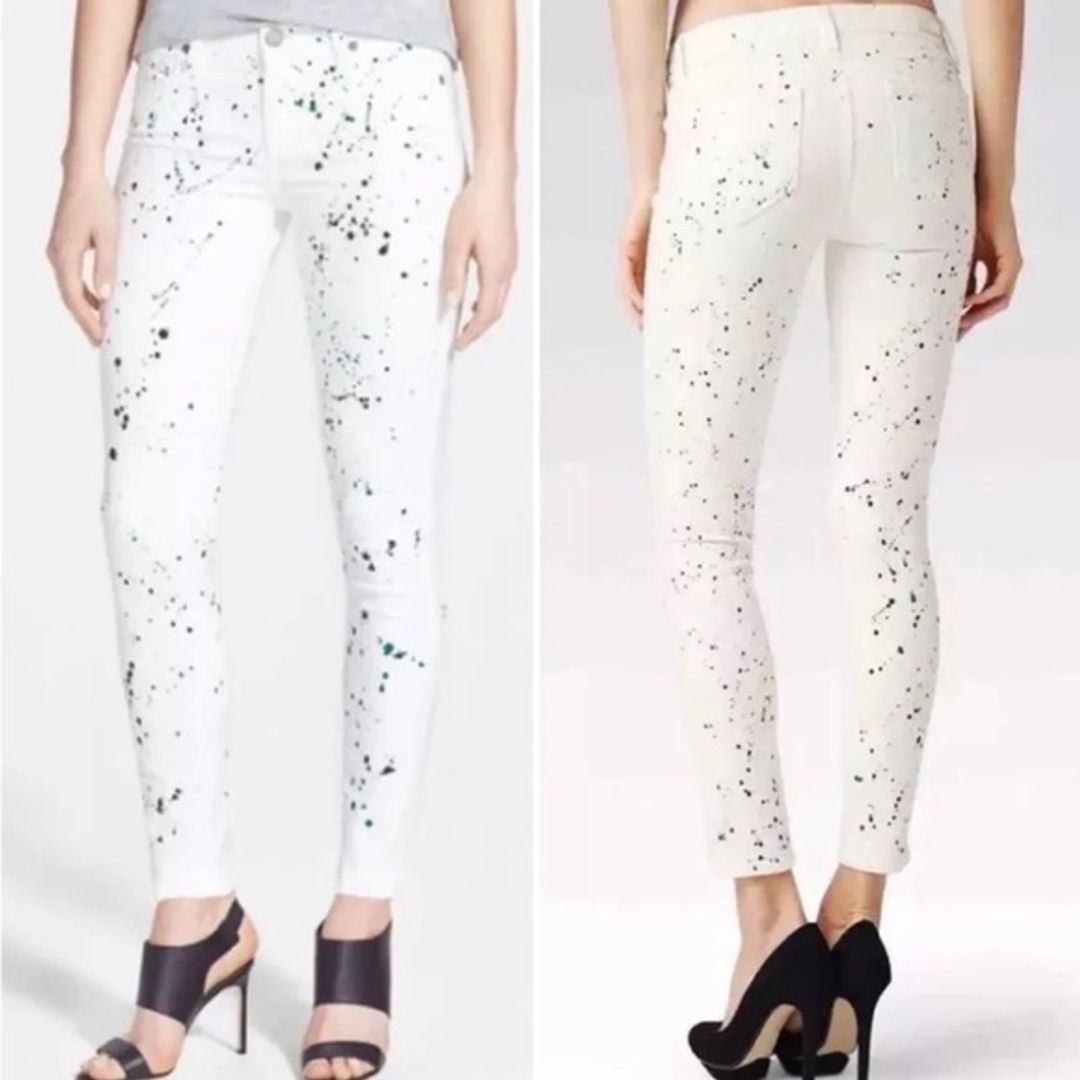 Jeans White Verdugo Ankle Paint Spatter