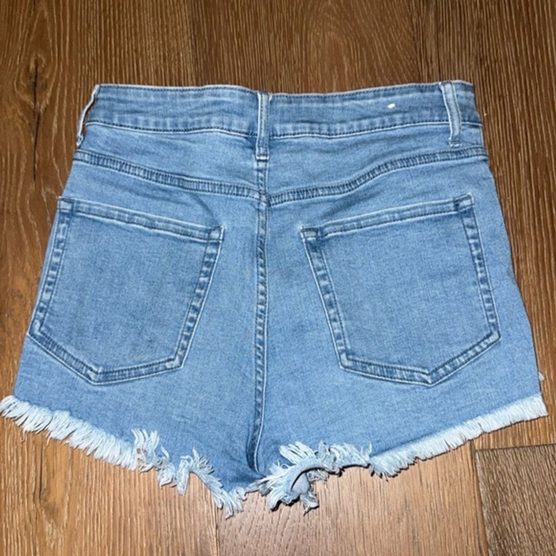 Forever 21 Blue Jean Shorts Frayed Hem