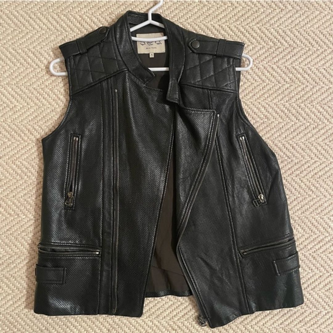 Sea New York Leather Moto Vest
