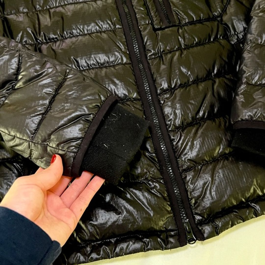 J. Crew Black Shiny Fitted Puffer Jacket