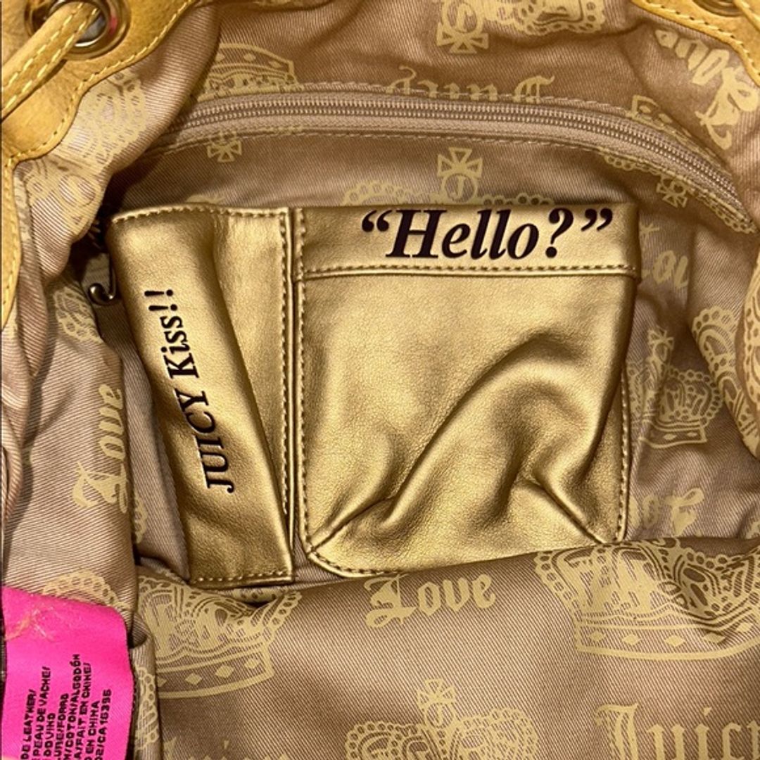 Juicy Couture Y2K Yellow Leather Shoulder Bag