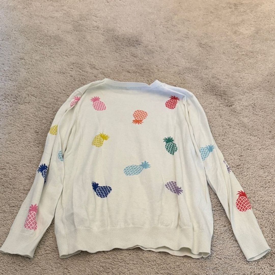 Boden Multicolor Pineapple Sweater in White