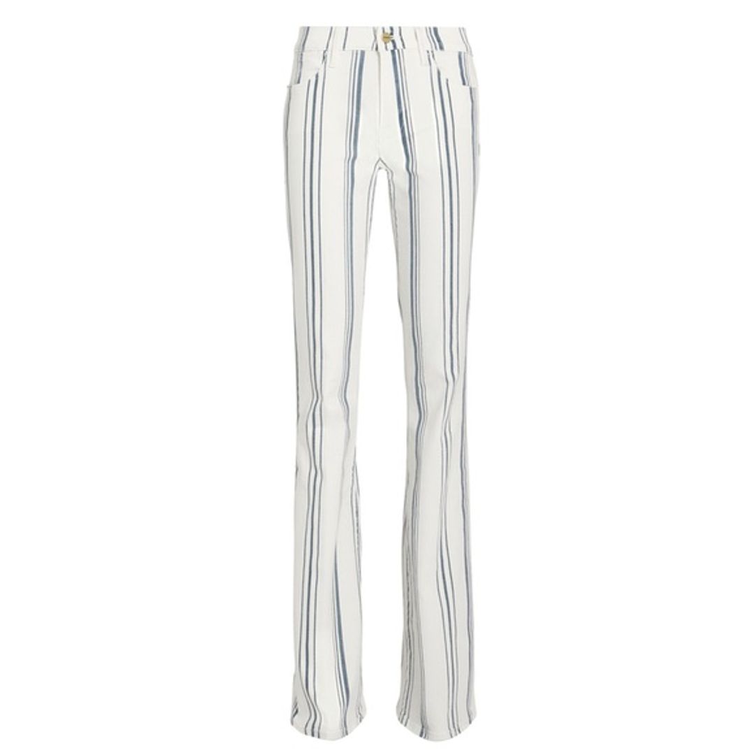 Frame Le High Flare in Blue Stripe