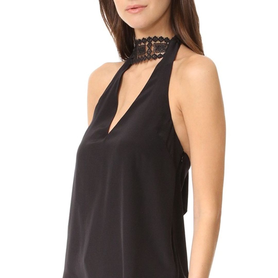 Silk Choker Top In Black #2