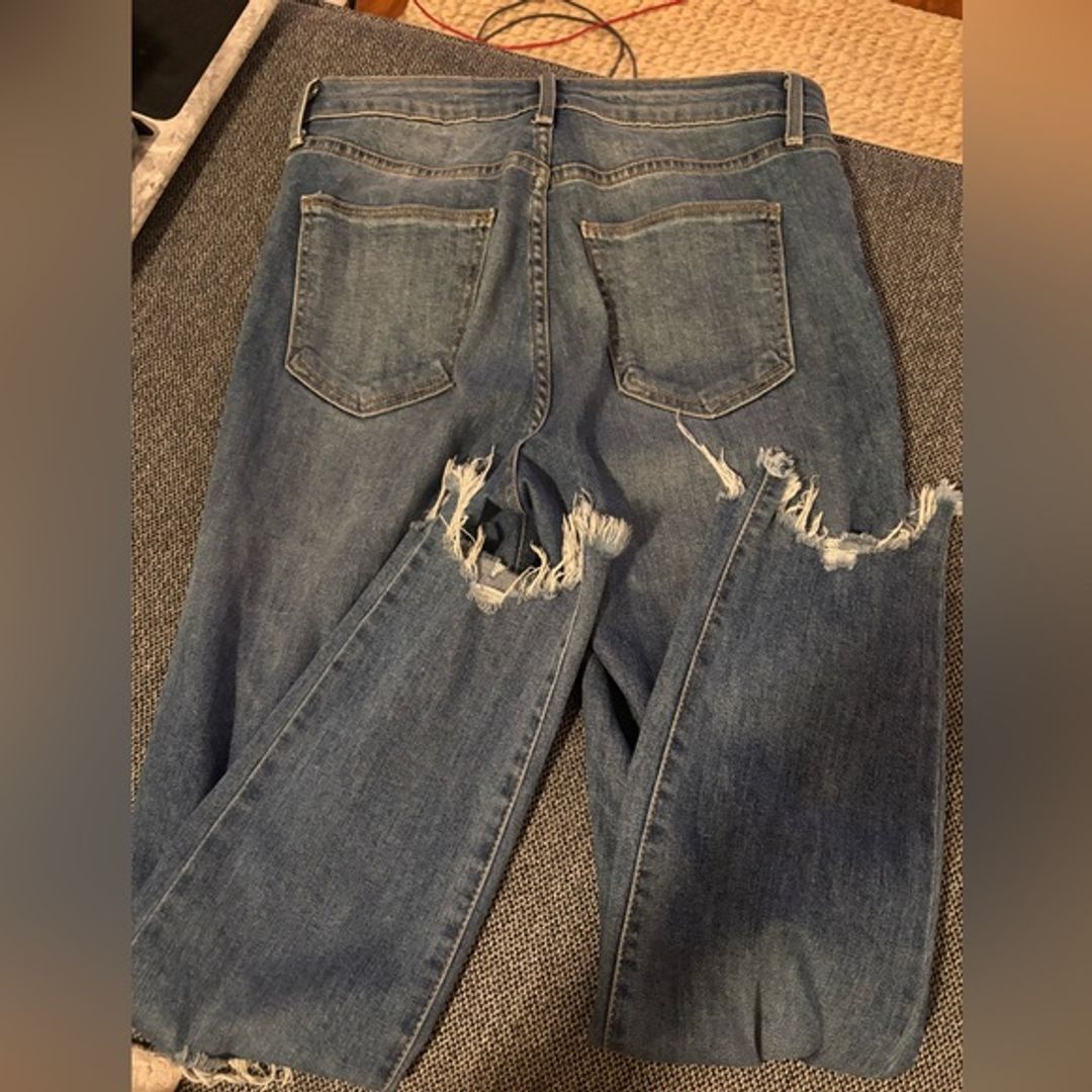 Just Black Cropped Ripped Denim