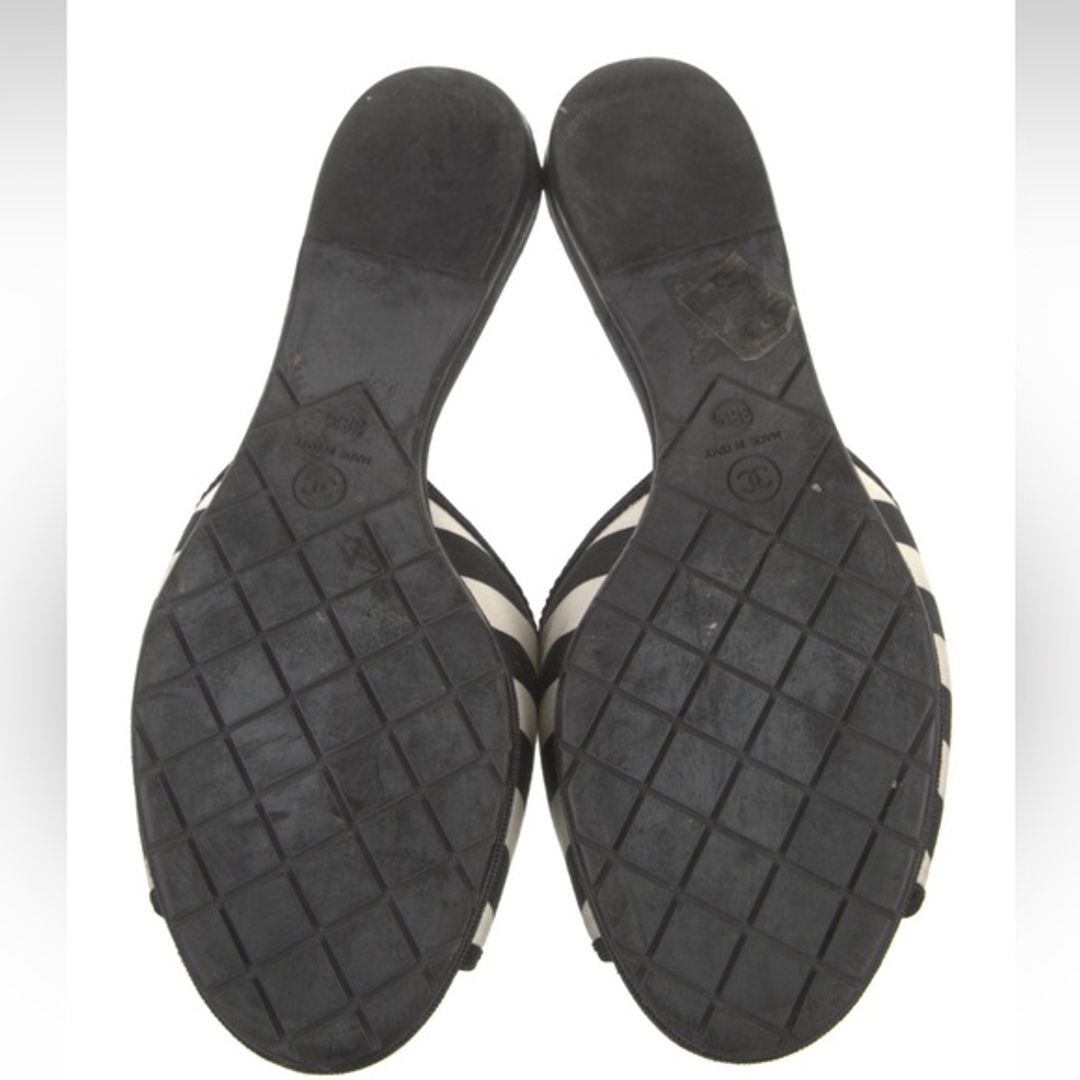 Chanel Black and White Sandals CC