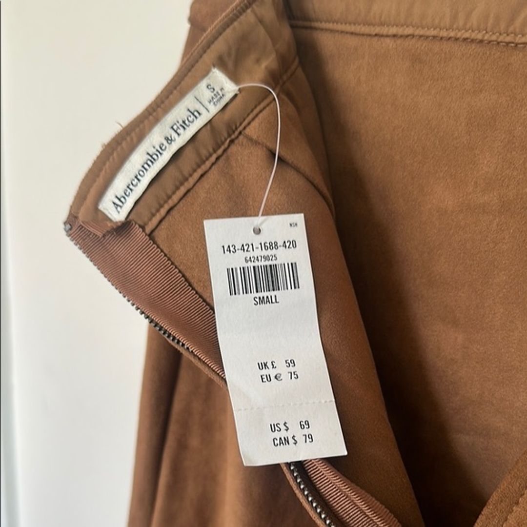 NWT Abercrombie and Fitch Faux Suede Skirt with Slit
