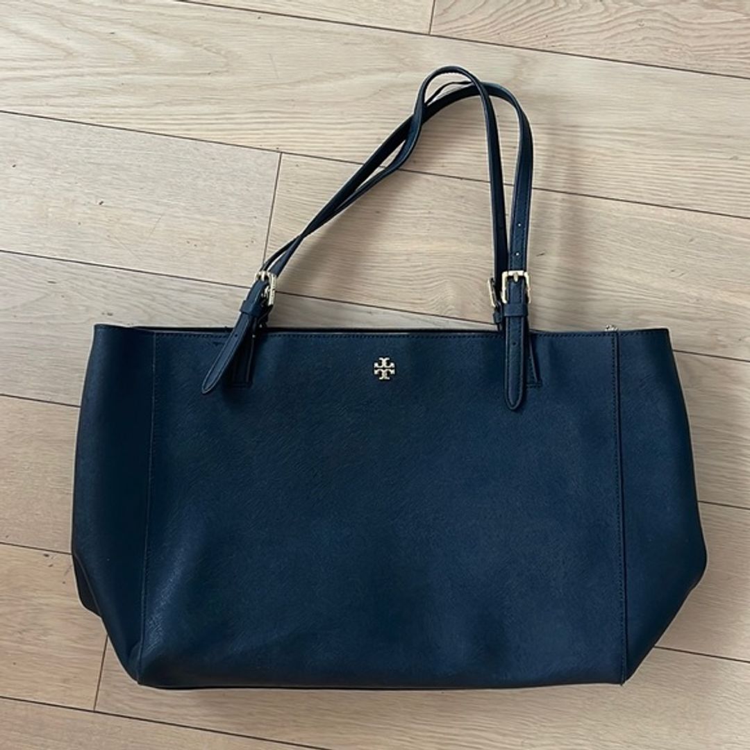 Coated Canvas Tote Bag in Black