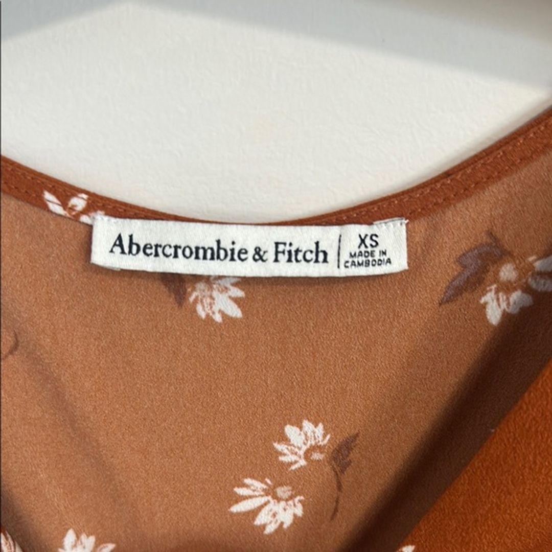NWT Abercrombie & Fitch Floral Crop Longsleeve Top in Brown