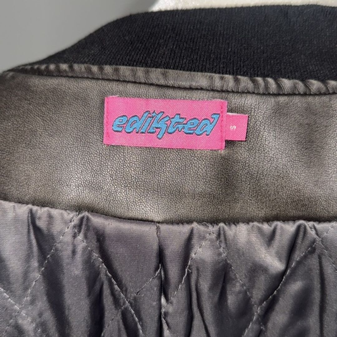 Edikted Black Bomber Jacket with Stand-Up Collar and Relaxed Fit