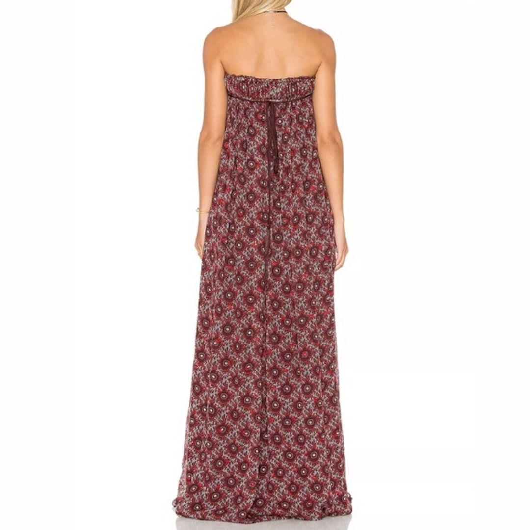 NWT Cinq a Sept Silk Embroidered Strapless Maxi Dress