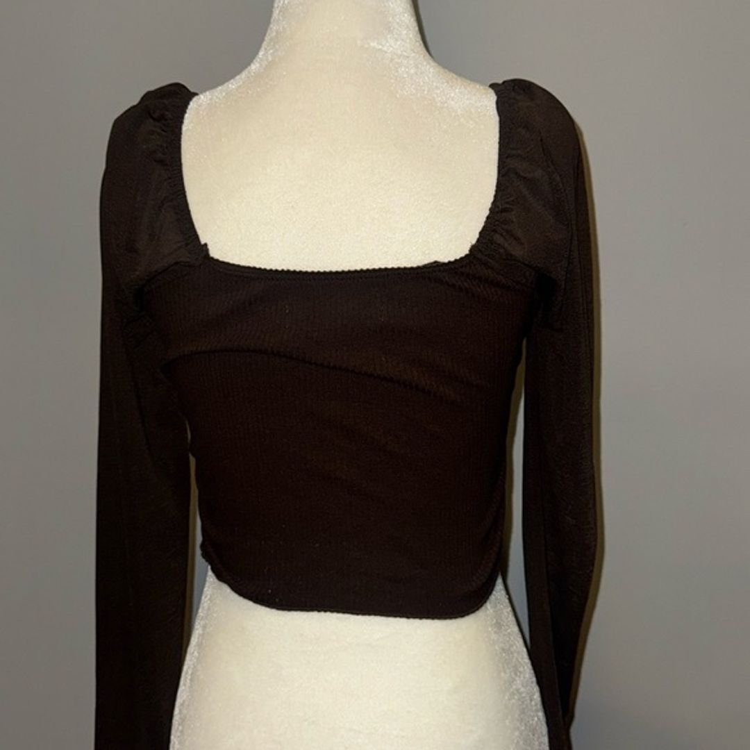 Urban Outfitters Brown Cut-Out Blouse