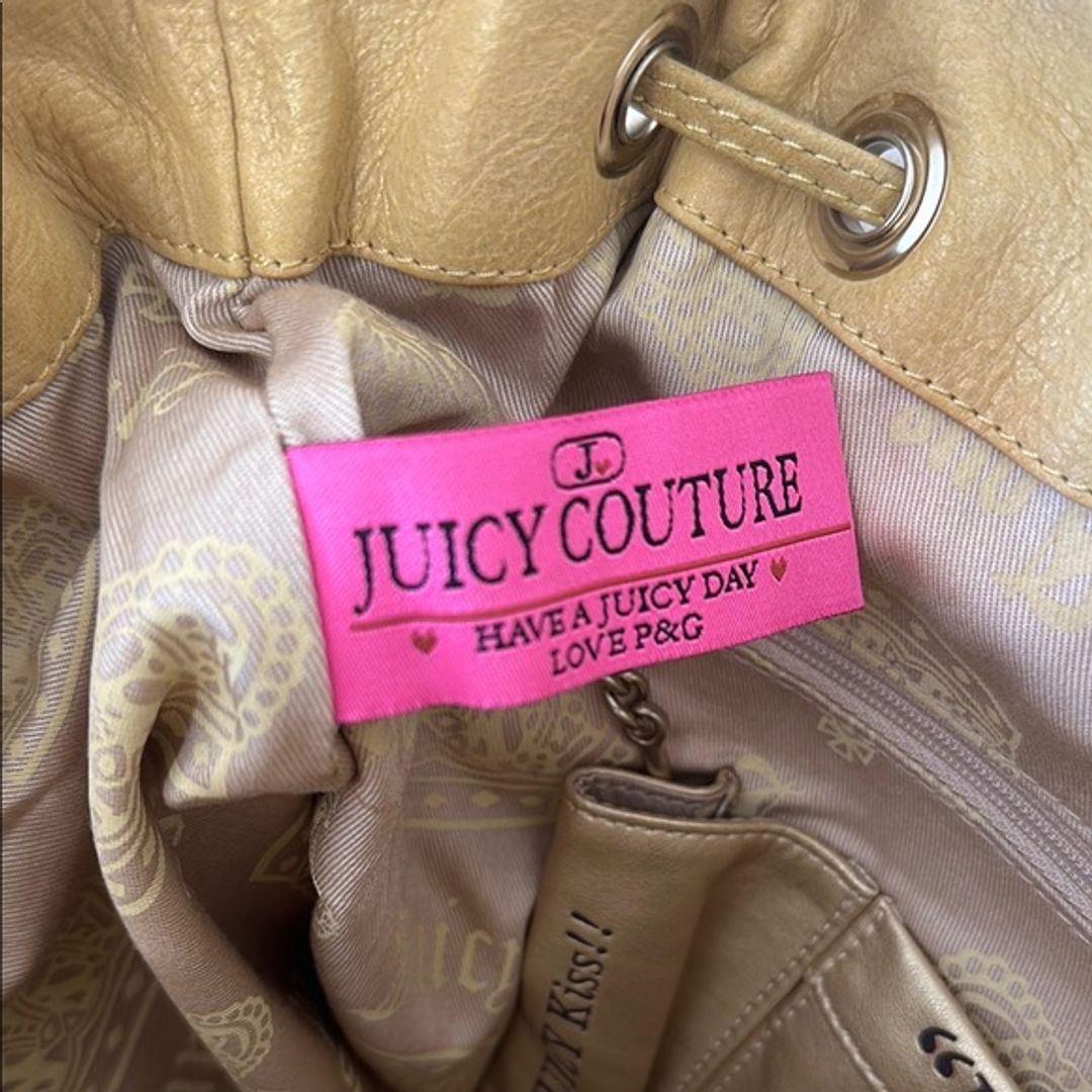 Juicy Couture Y2K Yellow Leather Shoulder Bag