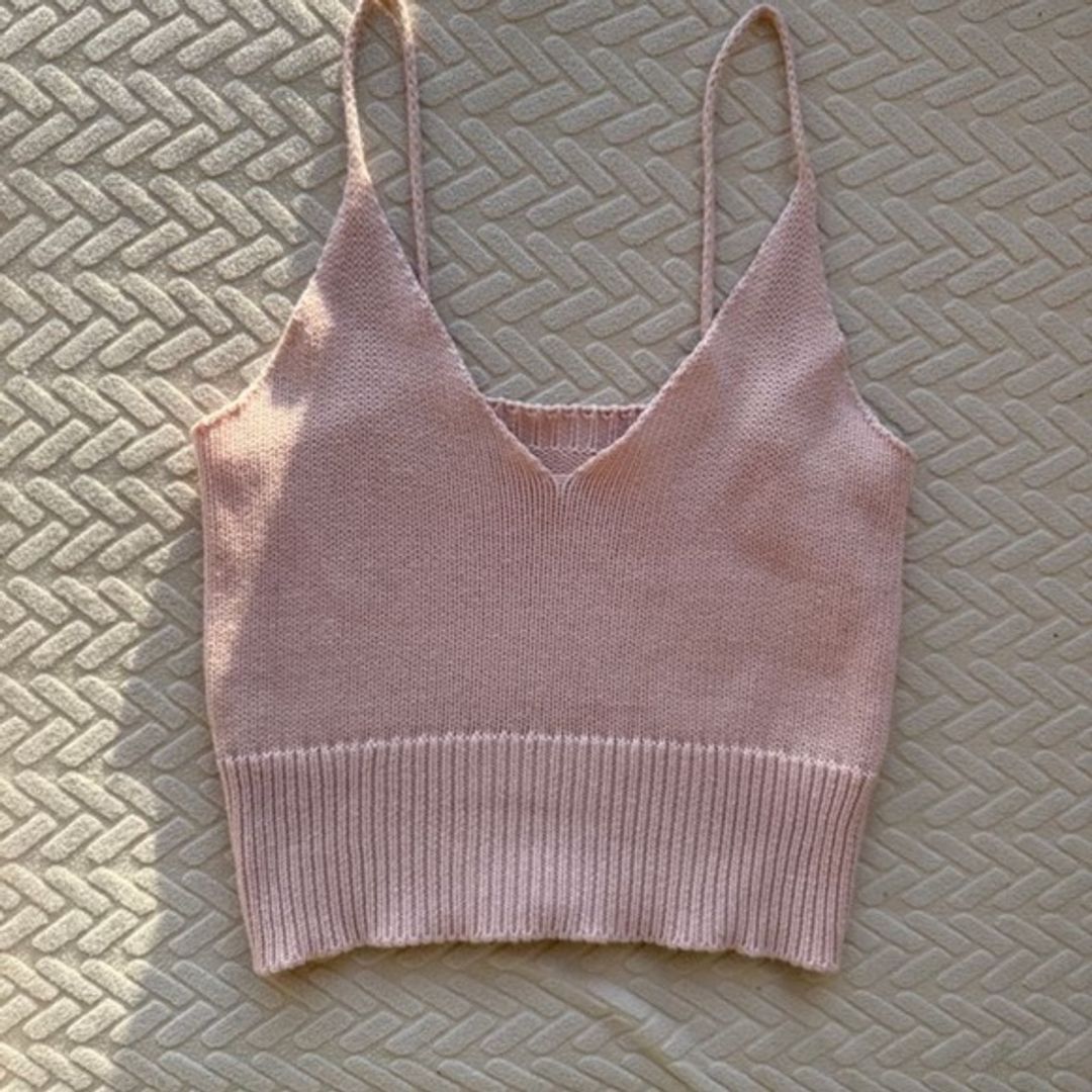 Pink Knit Women's Tank