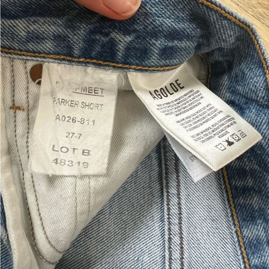 Agolde Parker Cut-Off Denim Jean Shorts Distressed