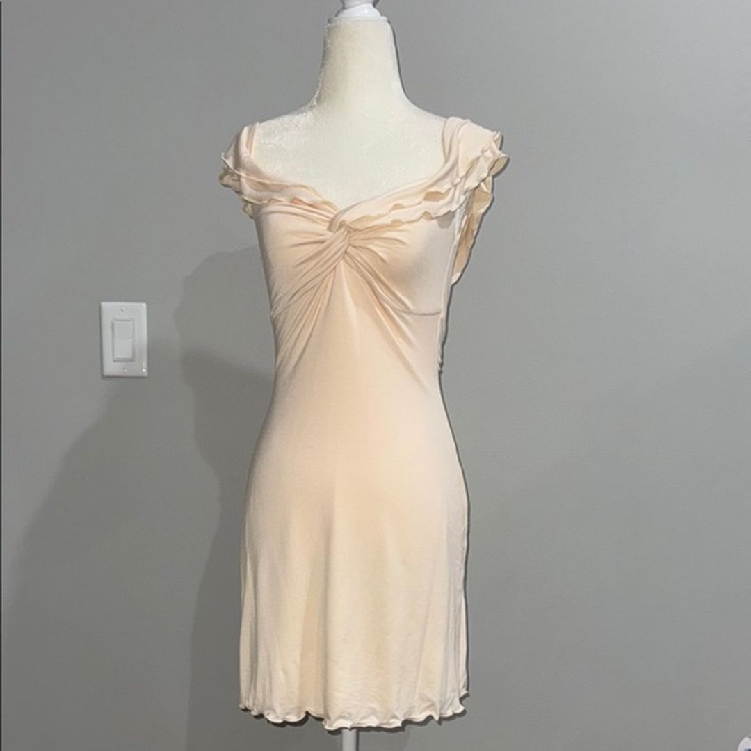 Tiger Mist Cream Dress with Elegant Details