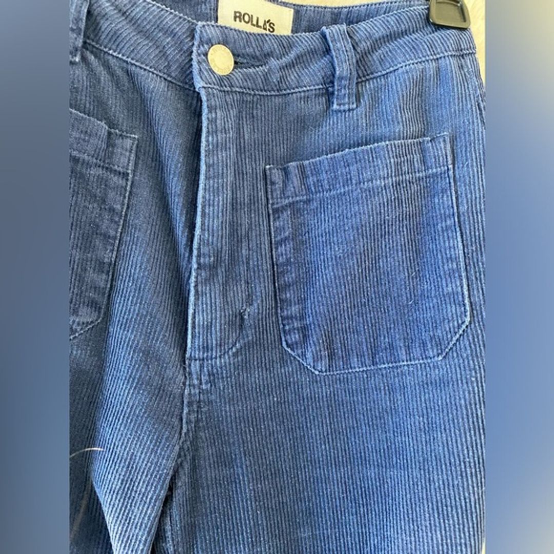 Rollas Blue Wide Leg Corduroy Pants