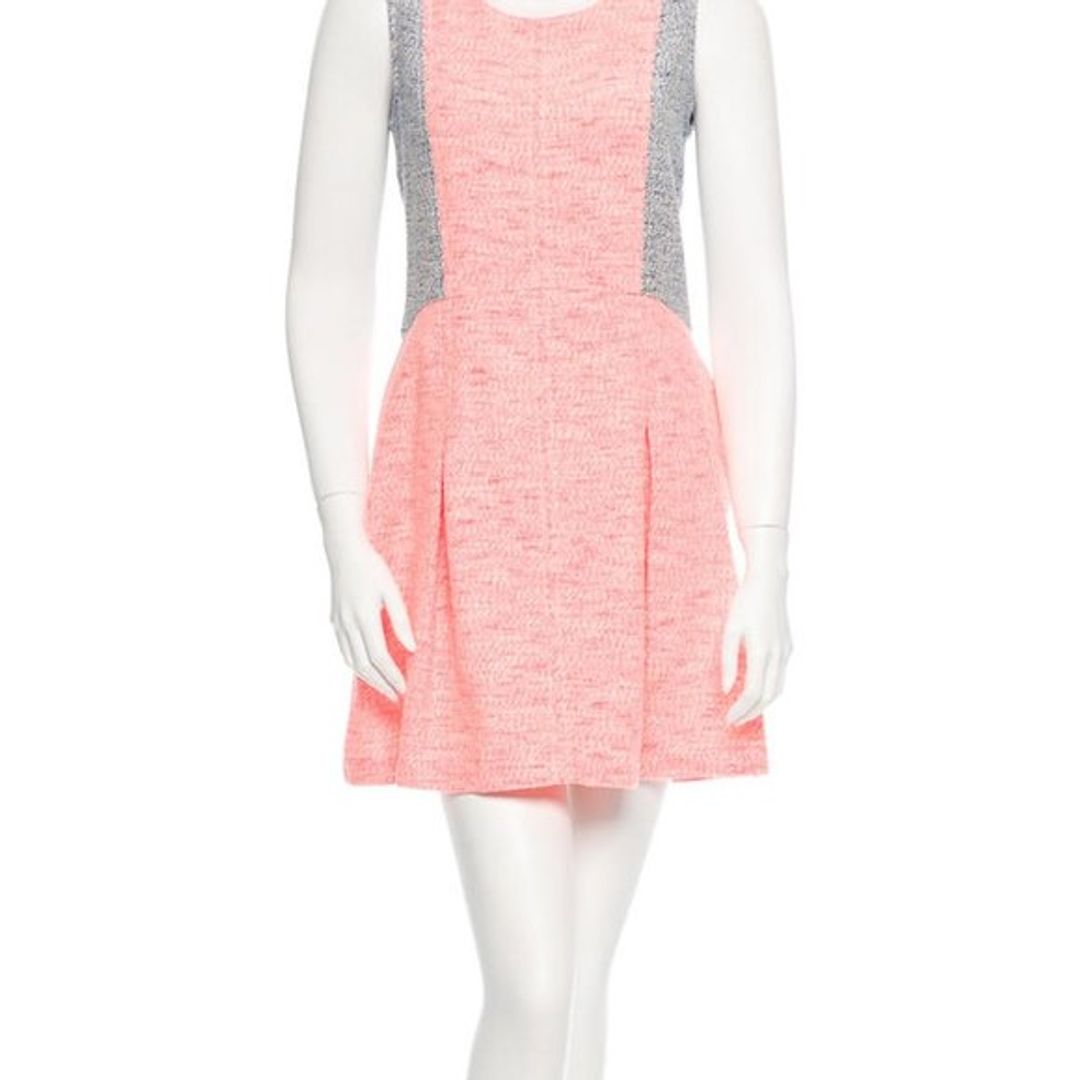 Sea Orange & Blue Sleeveless Tweed Dress, 6/M