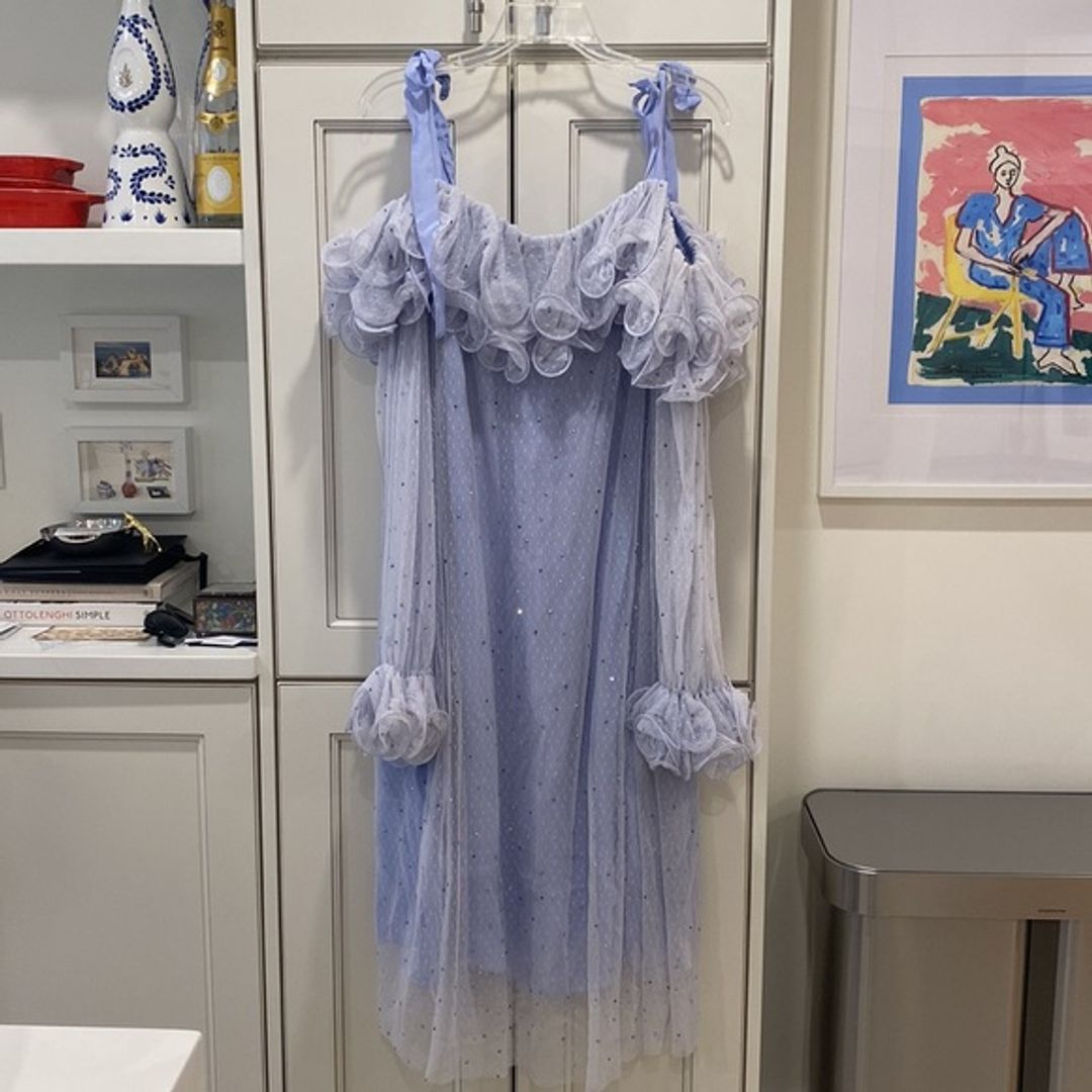 Off-the-Shoulder Gown with Crystals