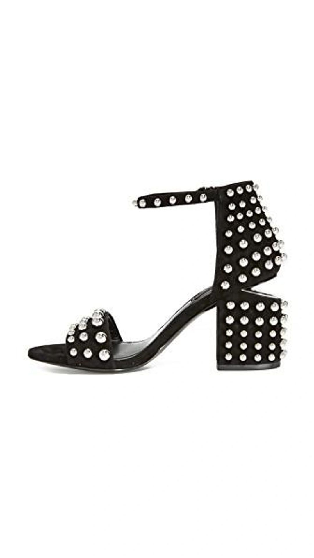 Abby Studded Tilt-heel City Sandal, Clay In Black #14