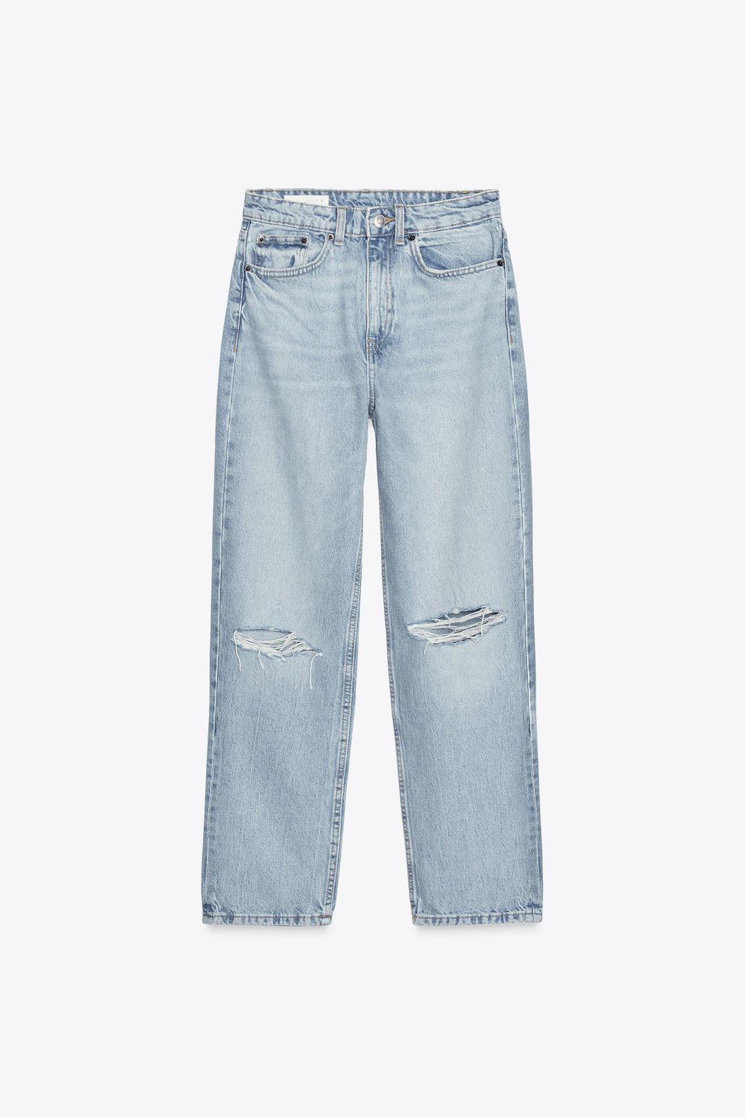 HIGH-WAIST RIPPED MOM FIT JEANS