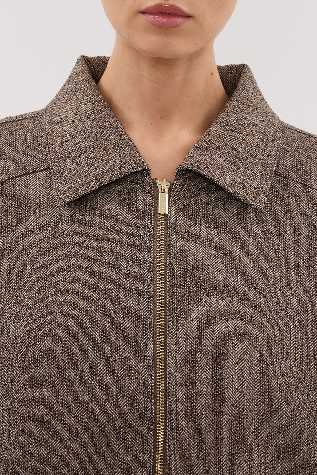 FRANKIE CHOC TWEED BOMBER JACKET #6