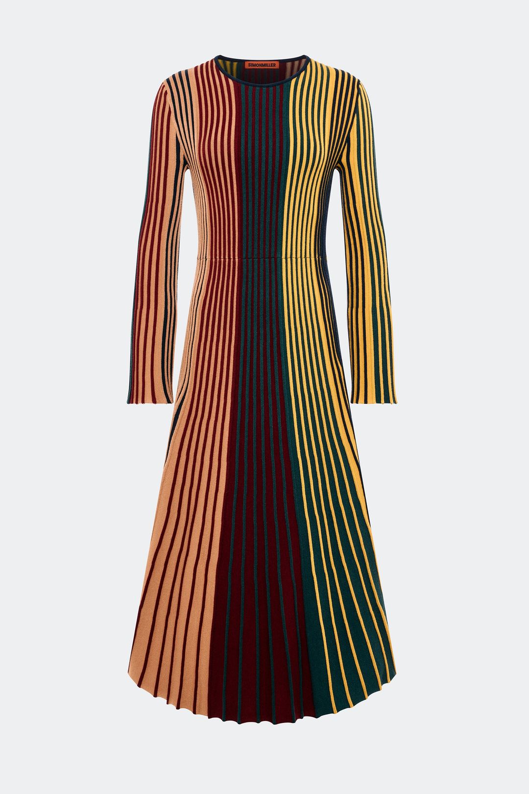 Celia Knit Dress In Multi Color Rib
