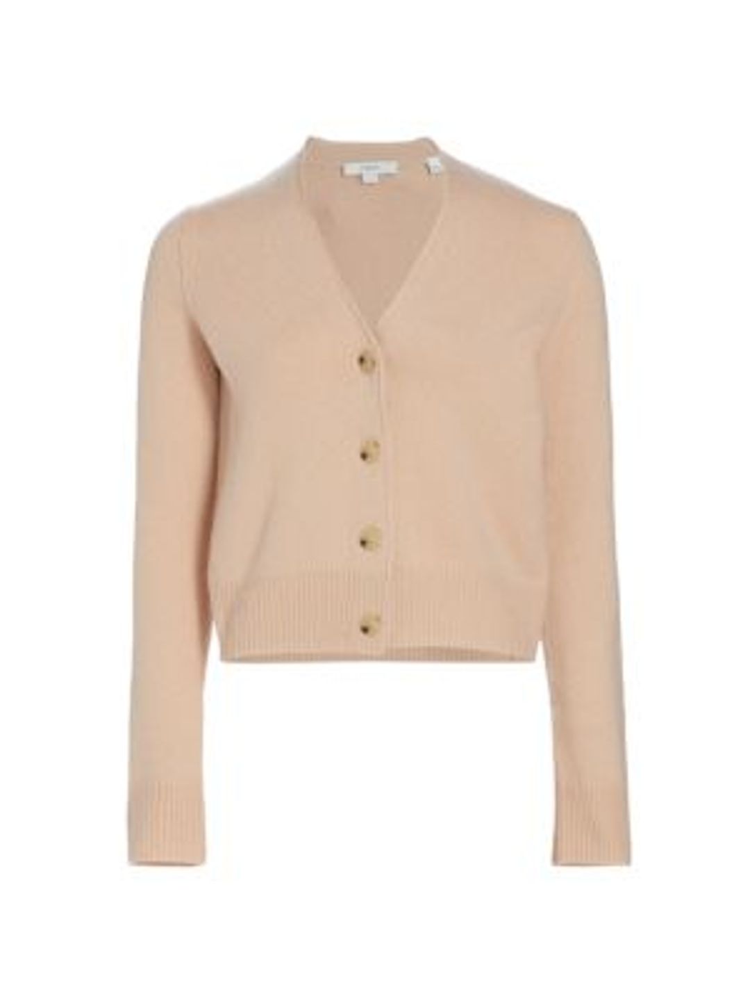 Cashmere Button-Front Cardigan in Praline
