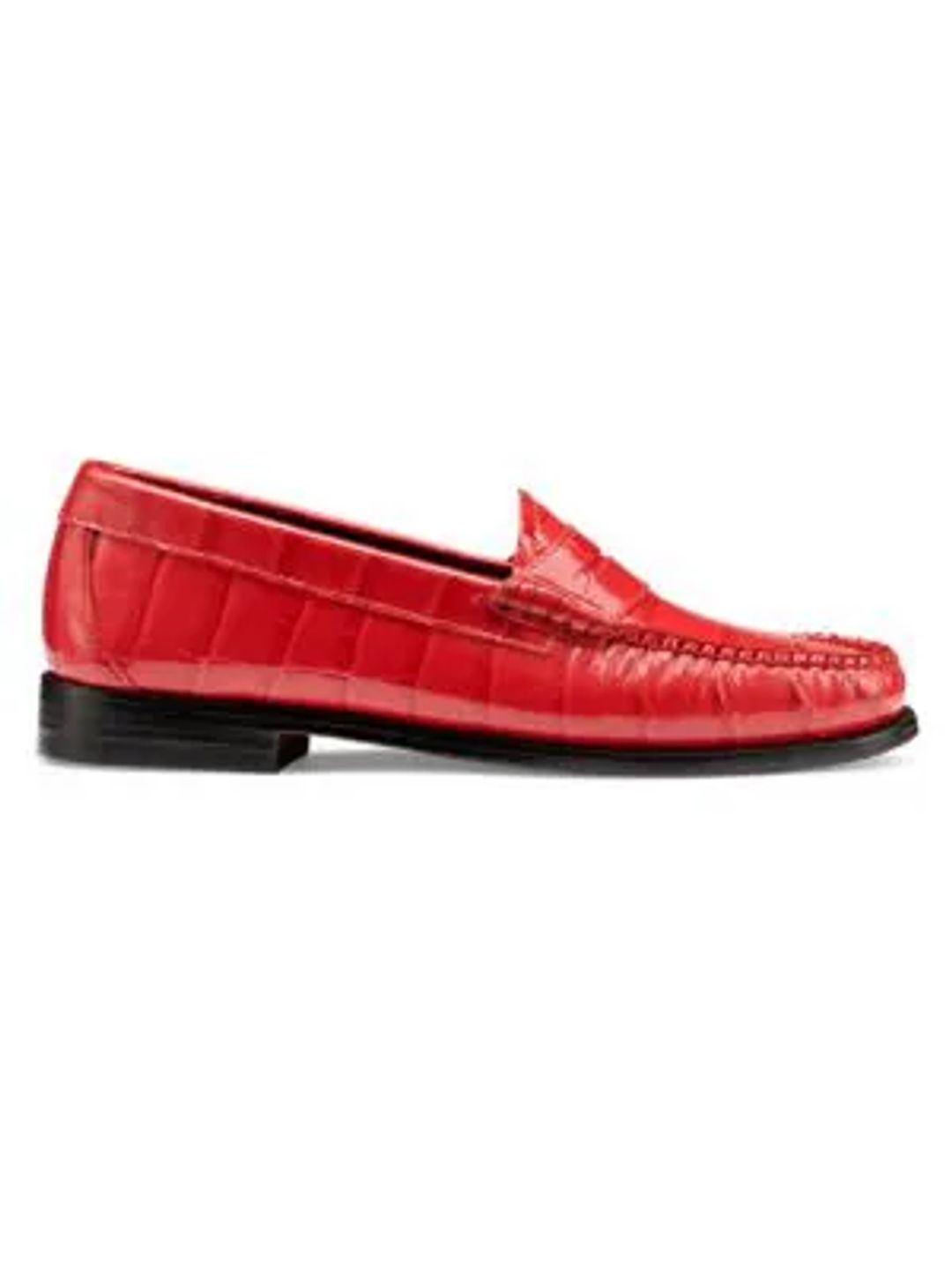 Whitney Coco Weejuns Loafers Croc-Embossed in Red