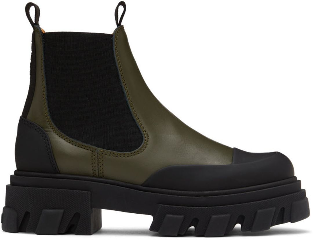 Green Low Chelsea Boots