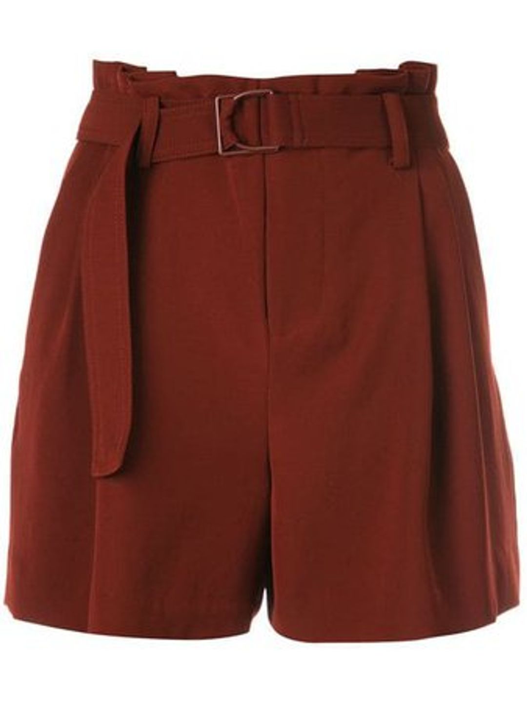 Belted Pleated Shorts in Red #2