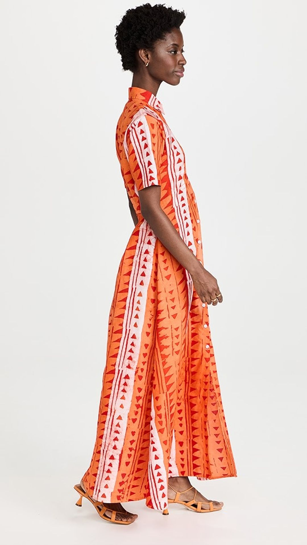 Orange Masquerade Long Shirt Dress #3
