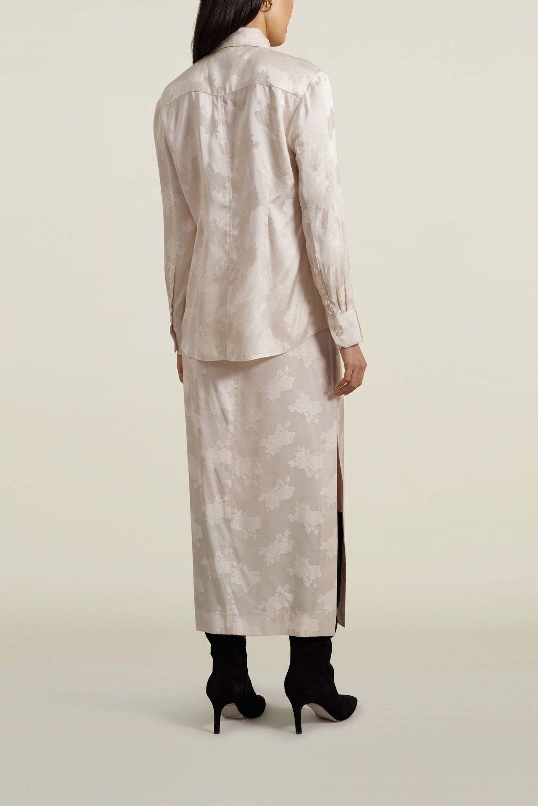 Forsyth Pencil Skirt in Cream Viscose Floral #6