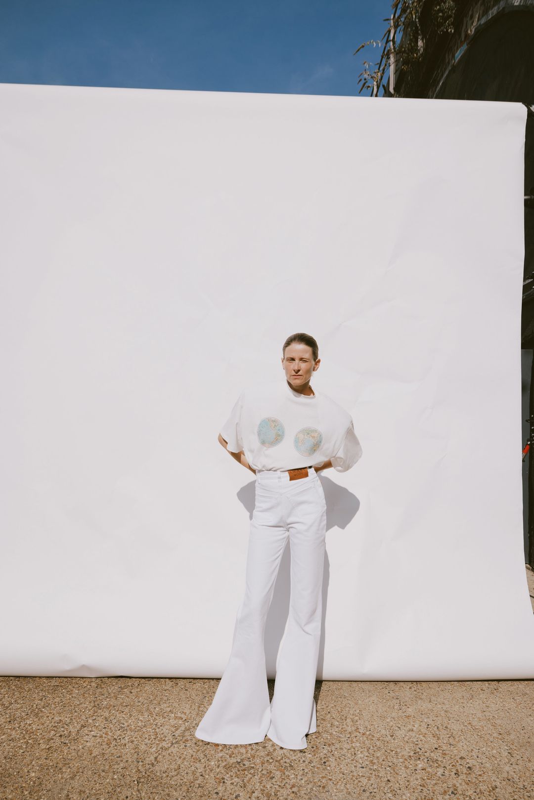 Flared Mirror Jeans White #3