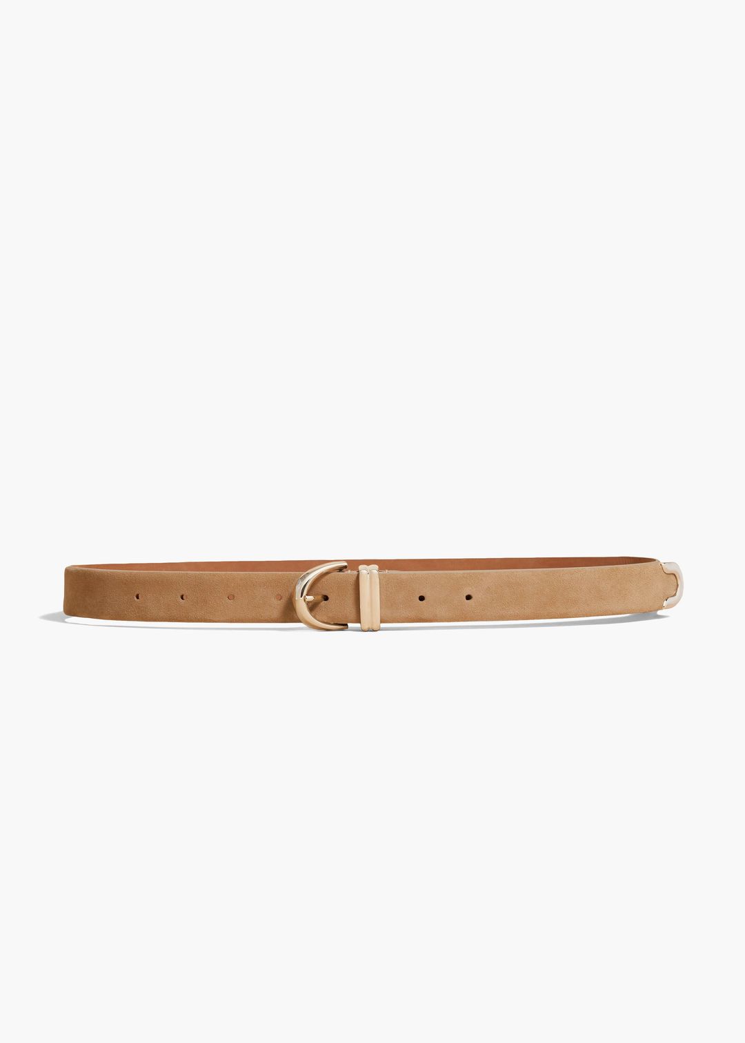 Bambi Belt in Beige Suede with Silver