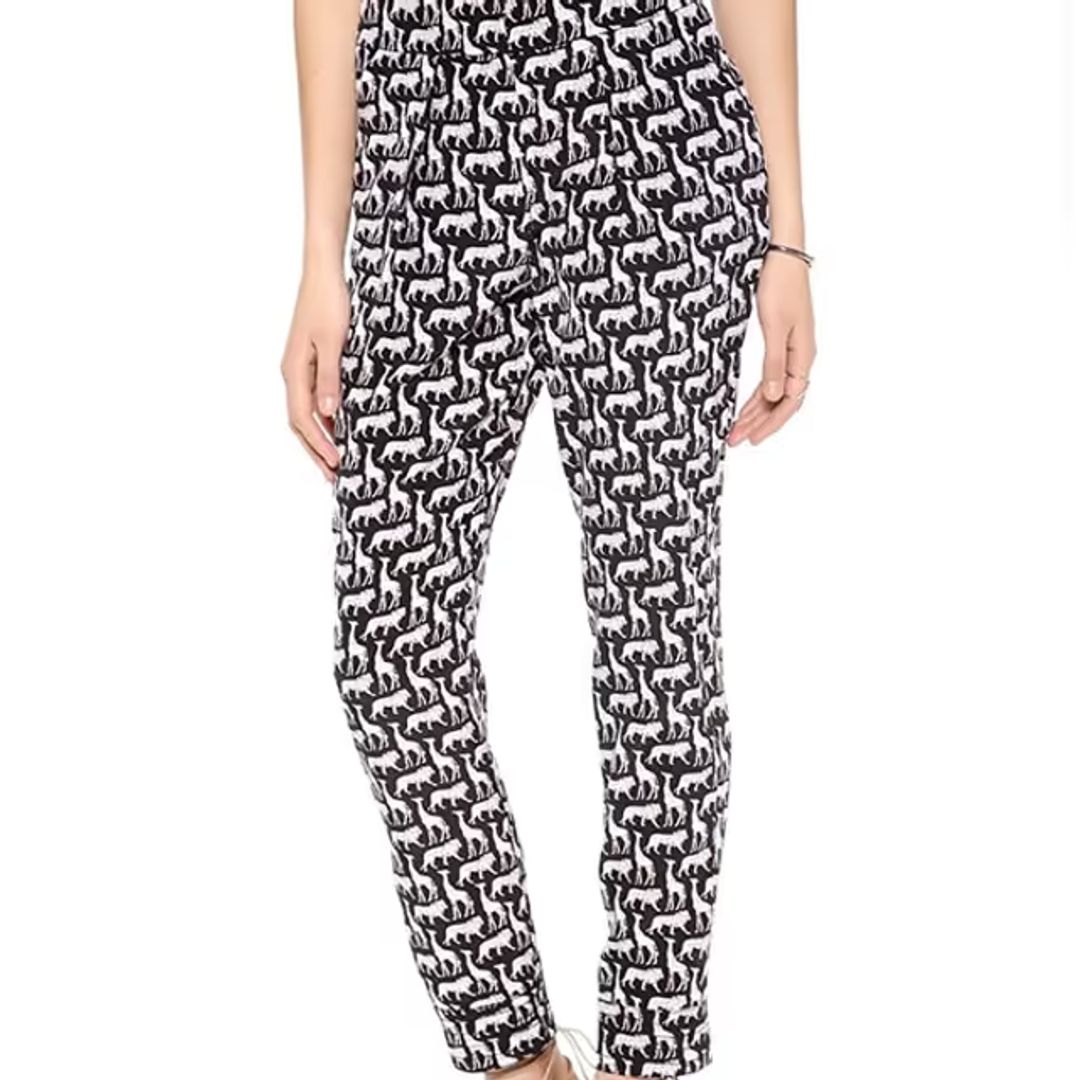 100% Silk Animal Print Pant