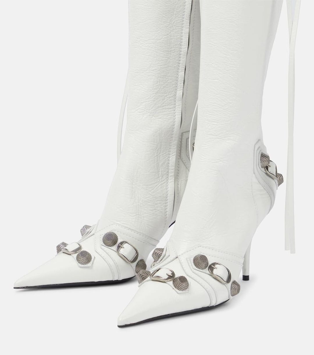 Balenciaga Women's Cagole Knee High Heel Boots #10