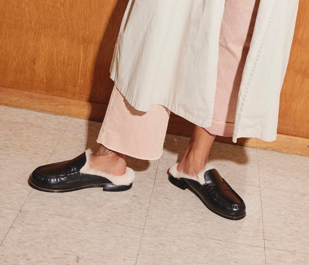 TEMI SHEARLING PENNY LOAFER MULE #6