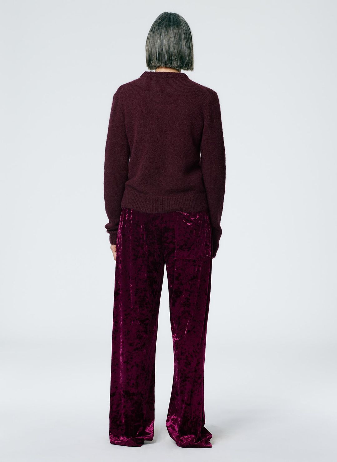 Stretch Velvet Wide Leg Pull On Pant #3