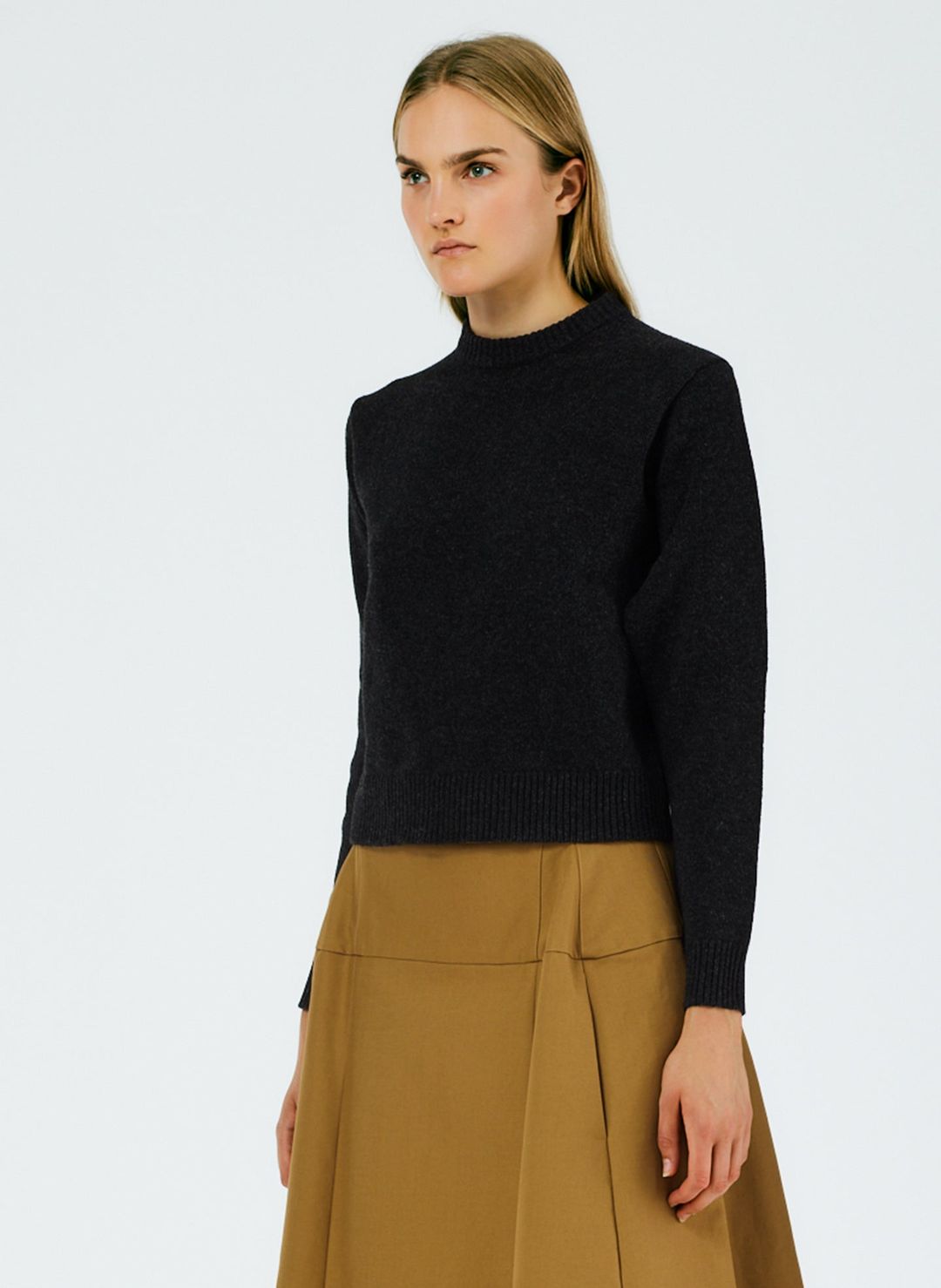 Soft Lambswool Shrunken Crewneck Pullover