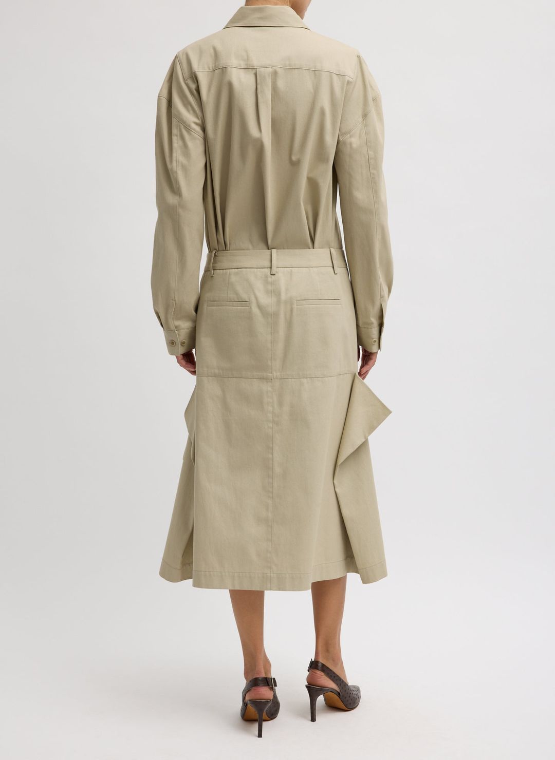 Luxe Spring Twill Tucked Pleat Skirt #3